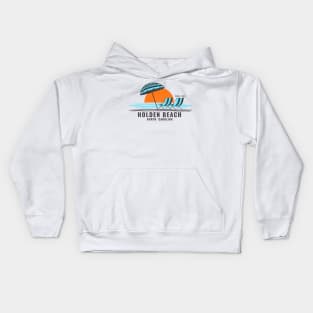 Sitting by Shore at Holden Beach, NC Kids Hoodie